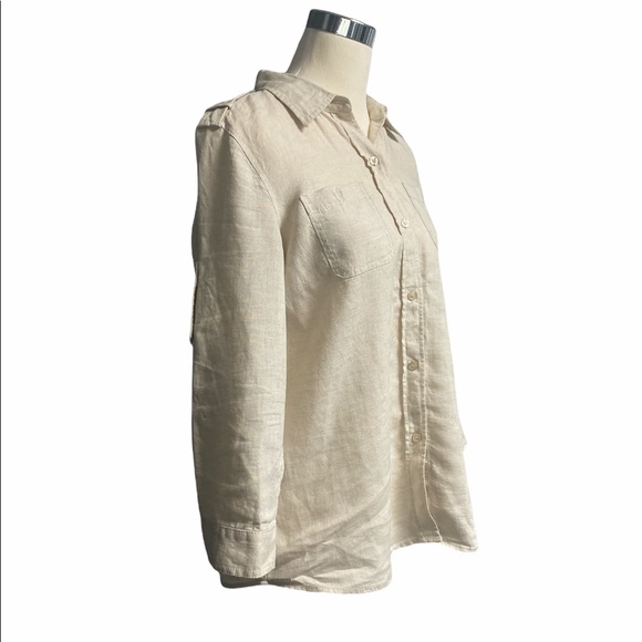 Liz Claiborne beige long sleeve shirt 🧩 - Picture 5 of 8